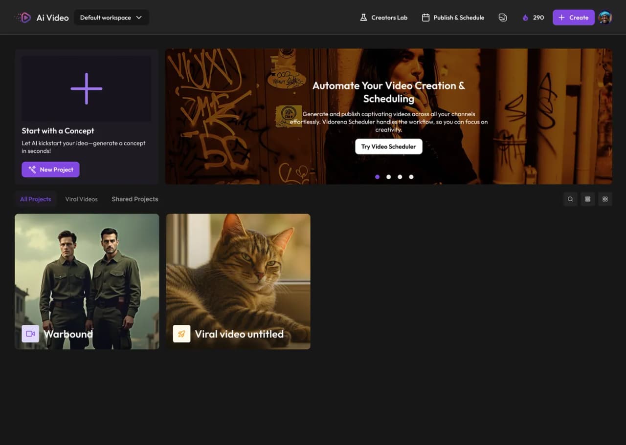 Vidorena studio interface