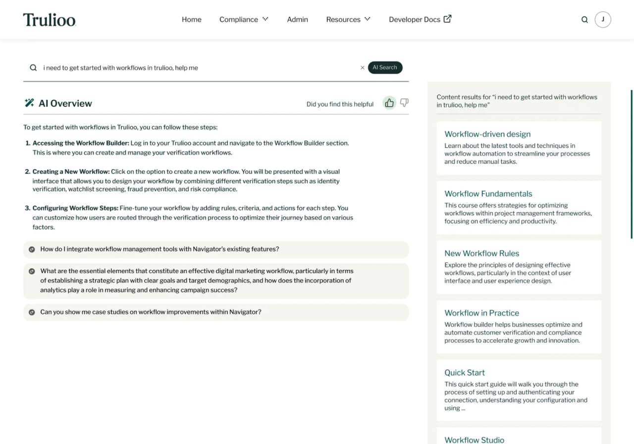 Search results page