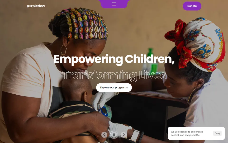 Screenshot of thepurpledew.org